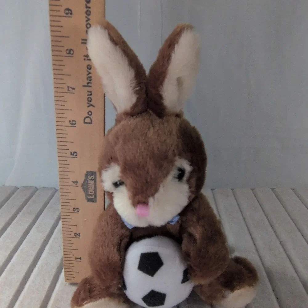 Dan Dee Collector Rabbit Plush Medium 8-10 in with Soccer Ball